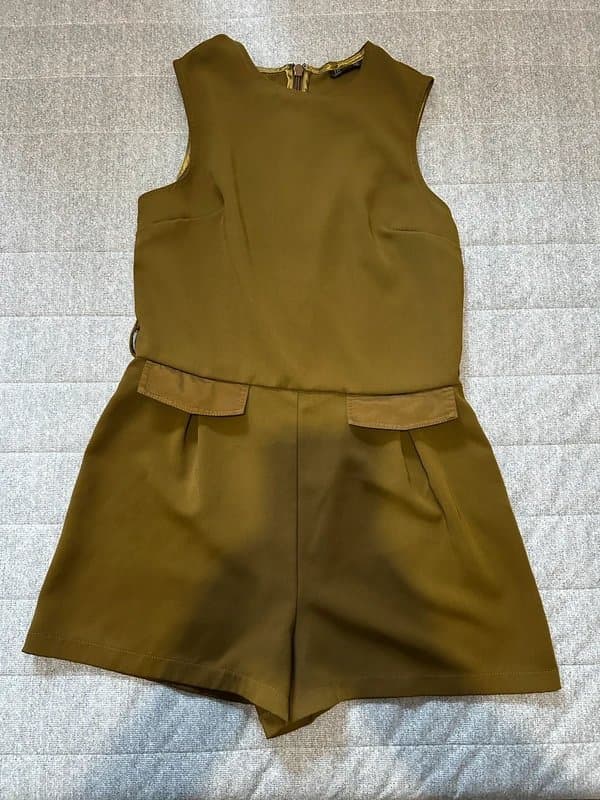 Topshop Womens Olive jumpsuit
