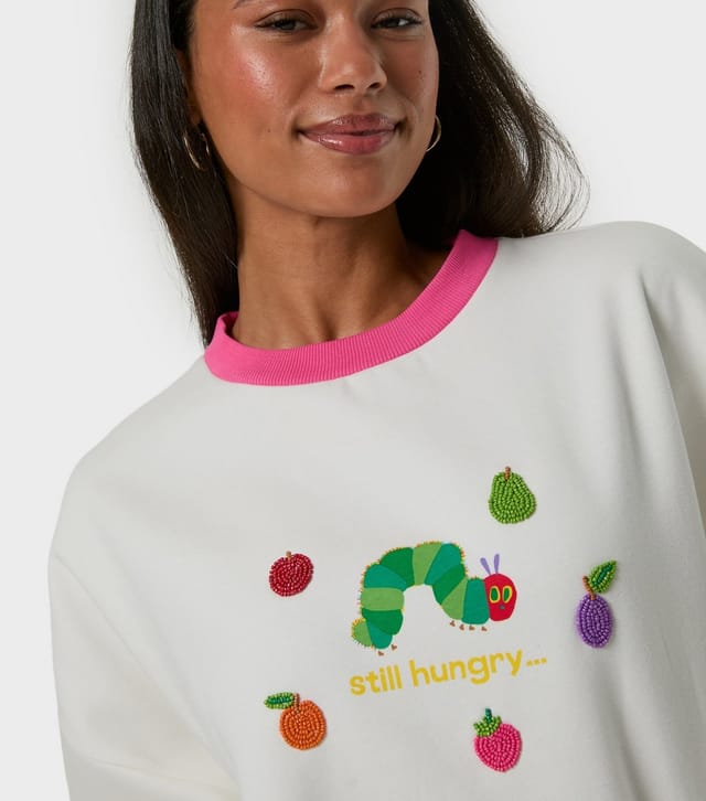 Skinnydip Women's White The Hungry Caterpillar Beaded Sweatshirt Skinnydip New Look - 3