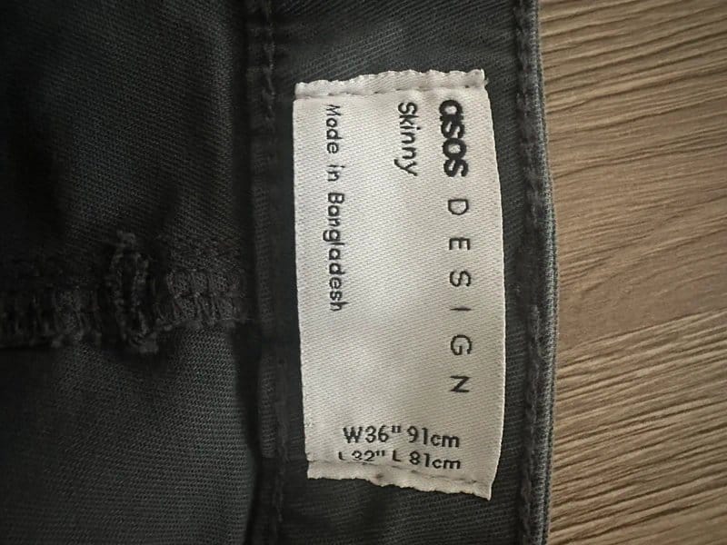 ASOS Men's Grey Chino Pants Size W 36/L 32