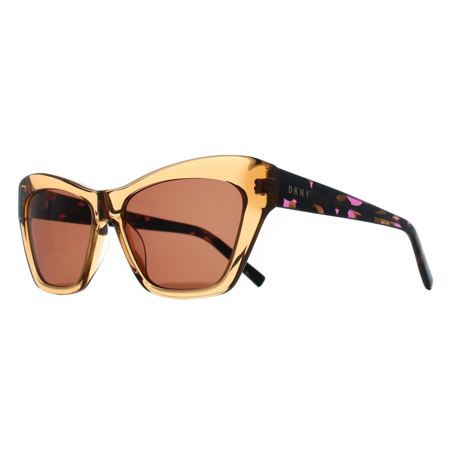 DKNY DKNY Women's Cat Eye Crystal Amber Brown DK535S - 2