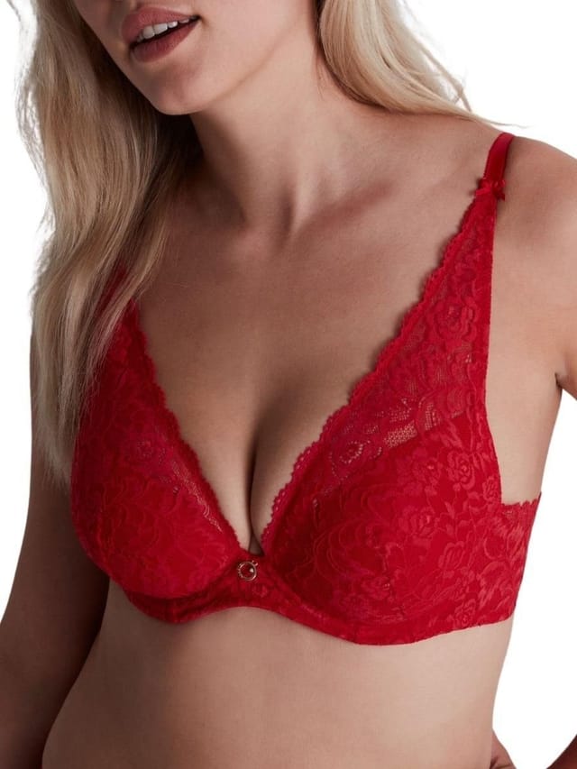 Aubade Aubade Women's Rosessence Care High Apex Plunge Bra in Red - 3