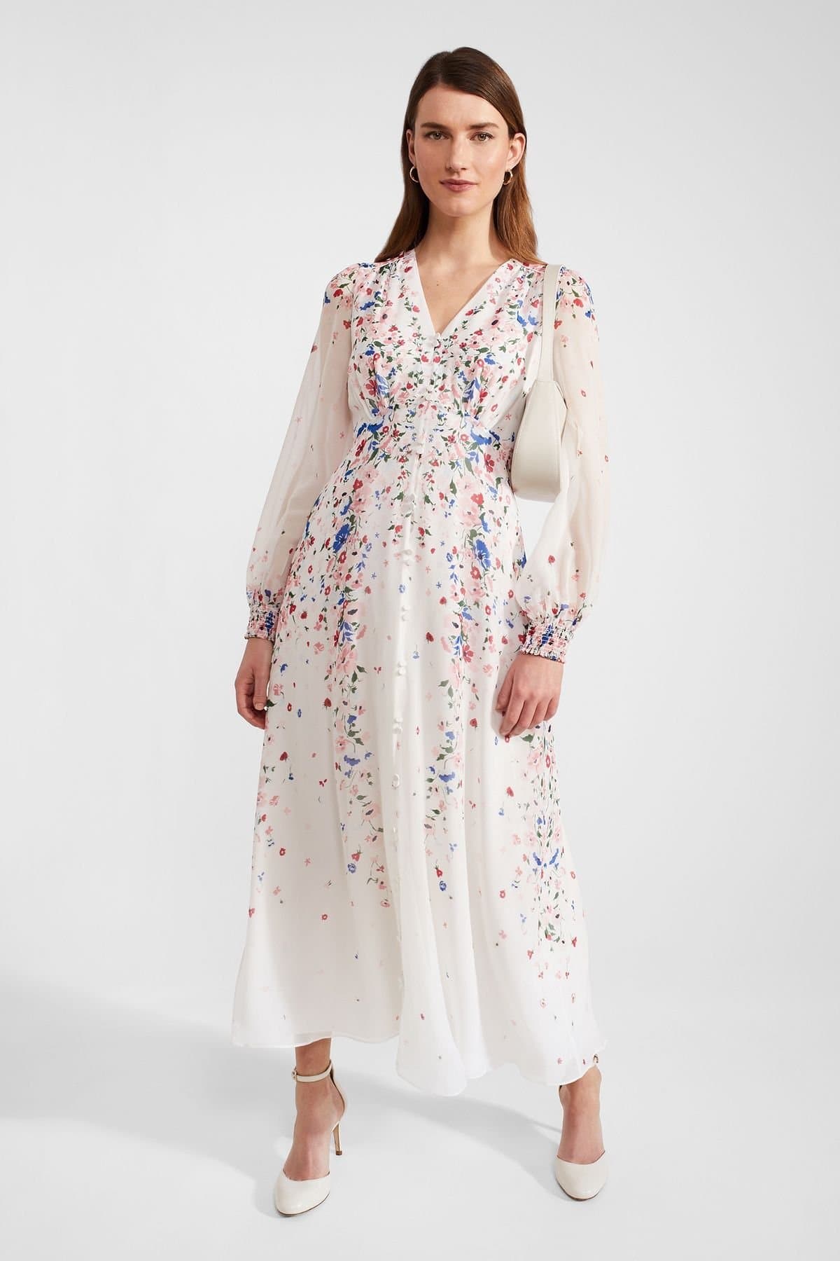 Hobbs London Hobbs London Women's Asher Silk Dress in Off-White