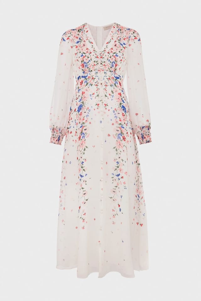 Hobbs London Hobbs London Women's Asher Silk Dress in Off-White - 2
