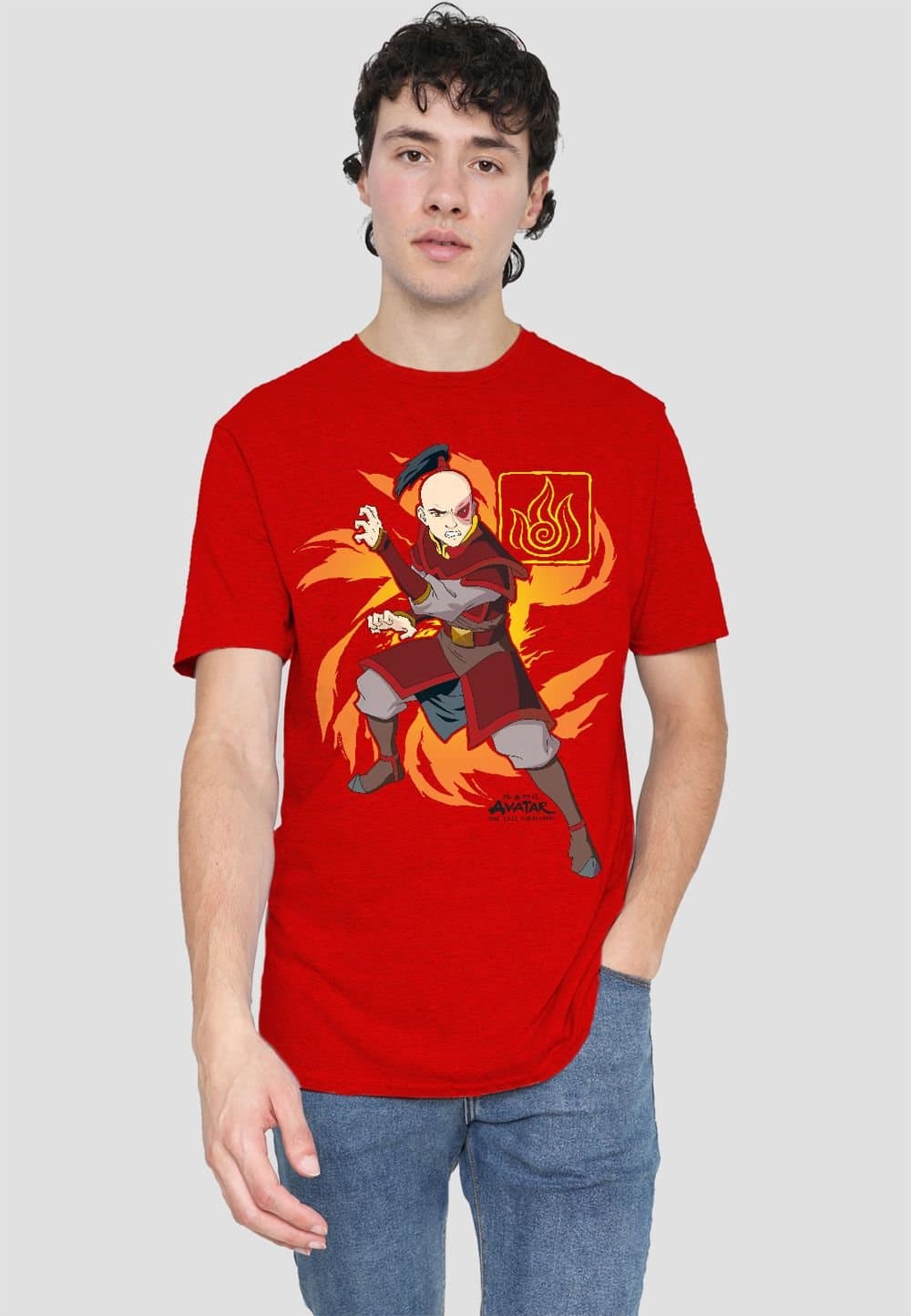 Avatar: The Last Airbender Avatar: The Last Airbender Men's Avatar The Last Airbender Zuko Flame Burst T-Shirt-Red in Red