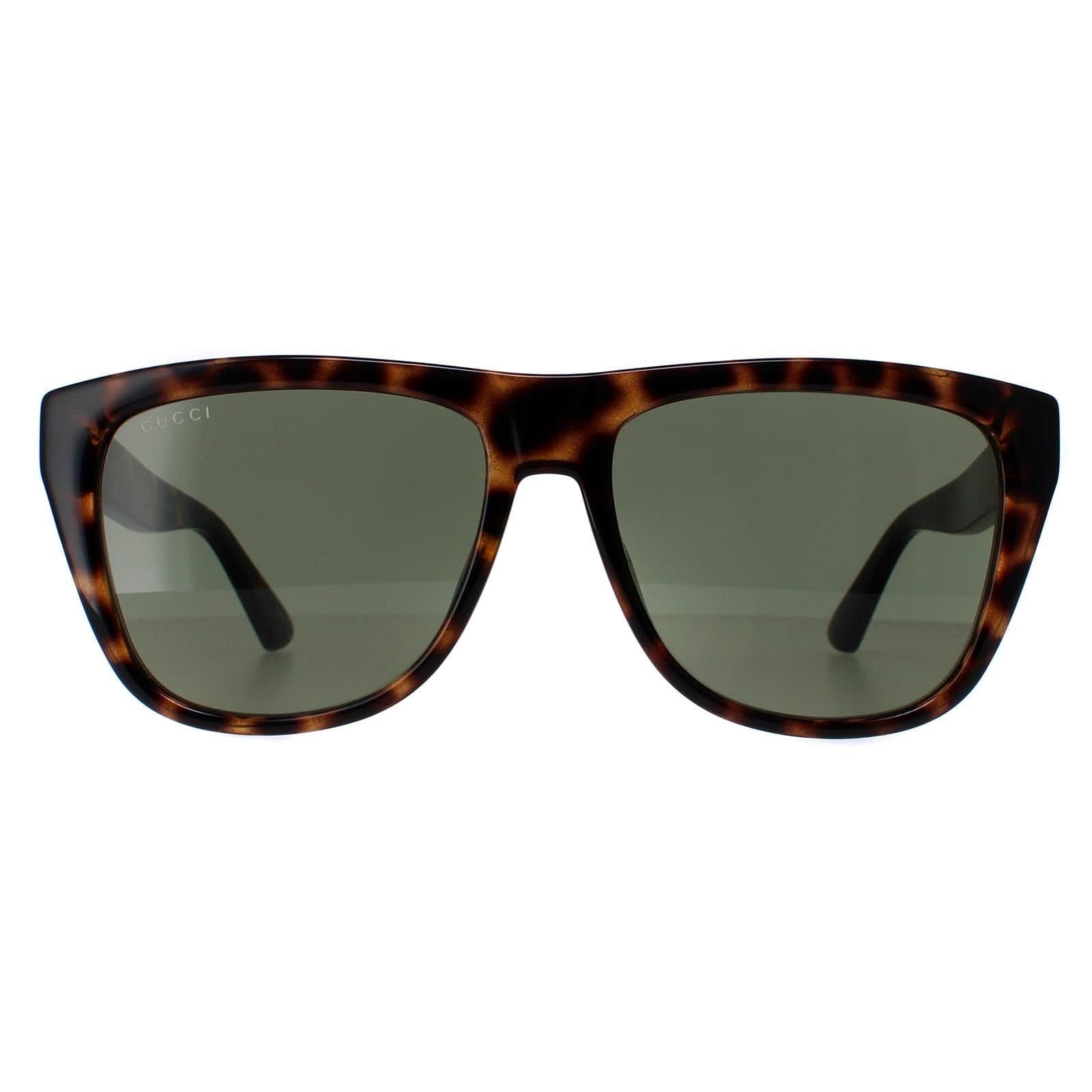 Gucci Gucci Men's Rectangle Havana Green GG1345S in Brown