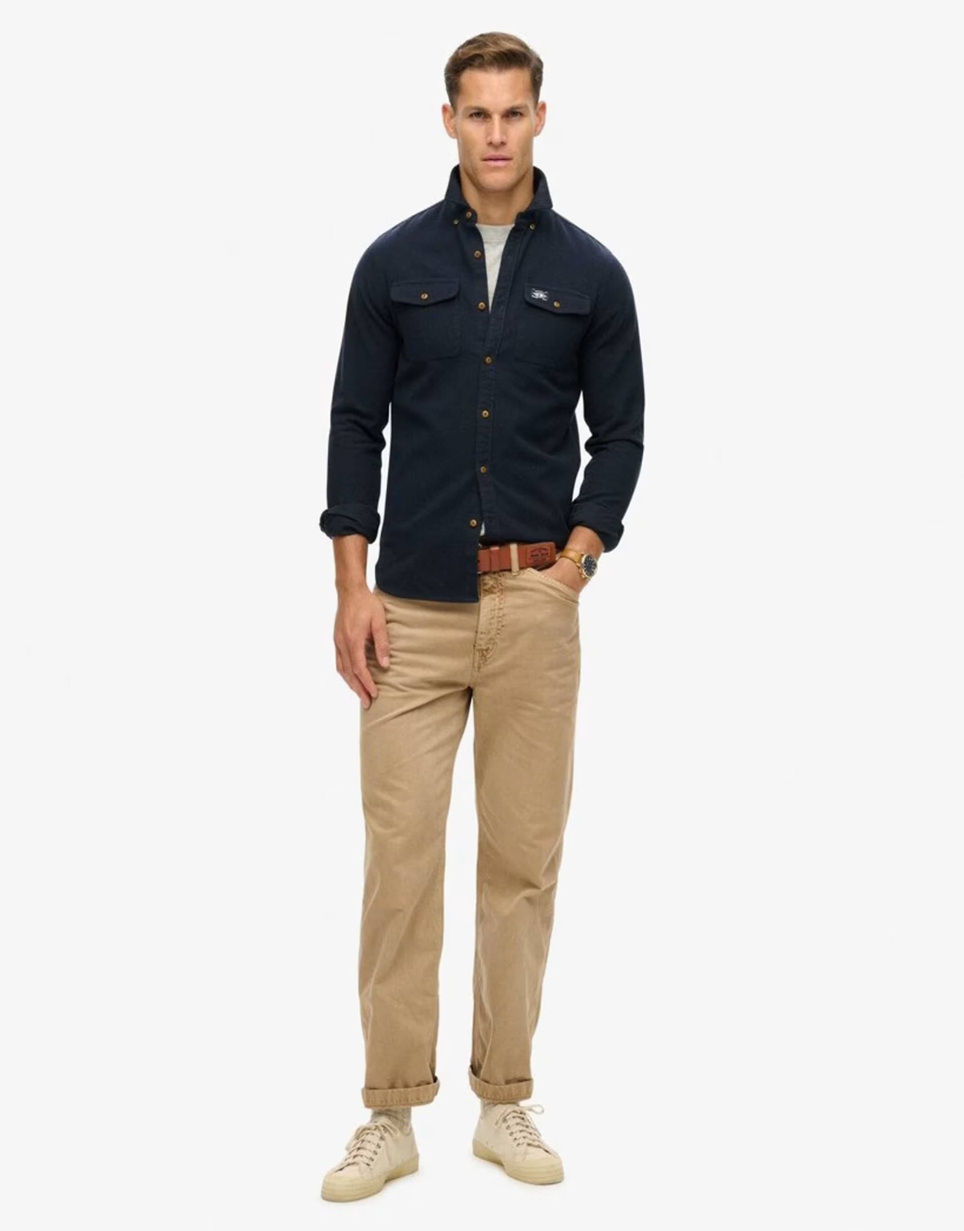 ASOS Superdry Trailsman relaxed fit overshirt in deep navy