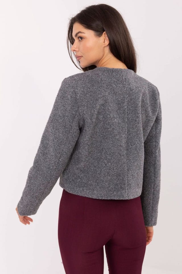 Love Lace Love Lace Women's Elegant Short Button Jacket for Workwear in Grey - 2