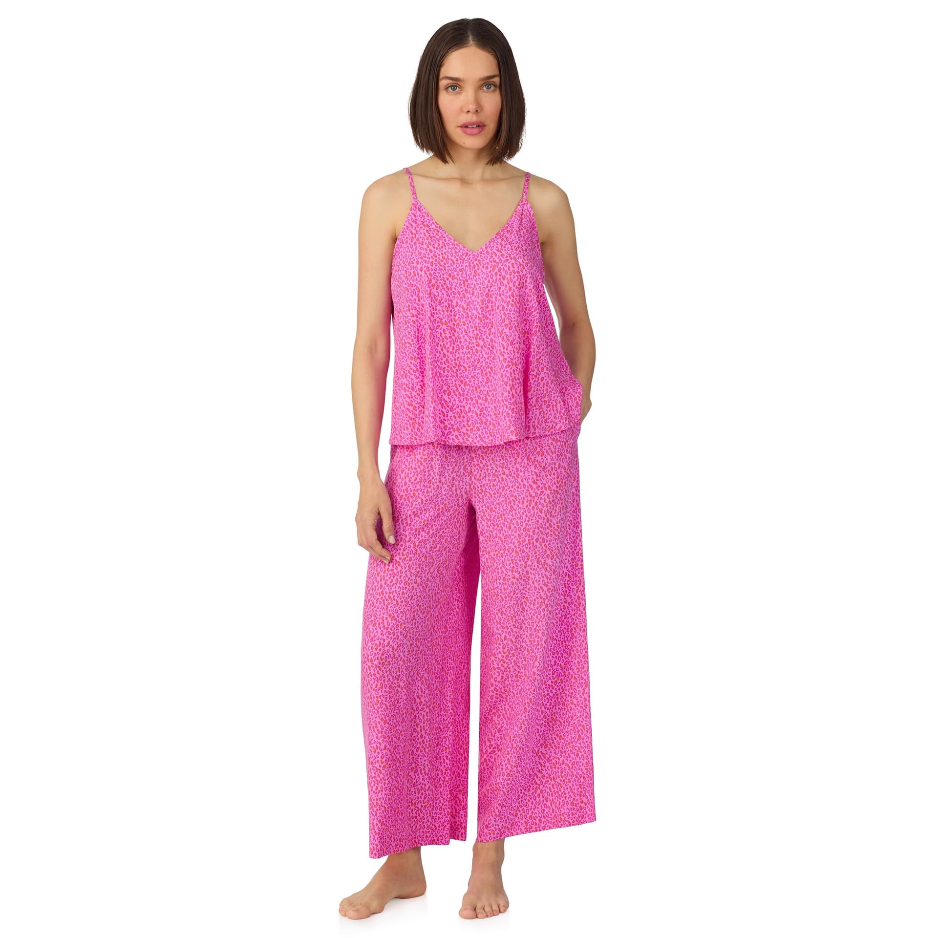 DKNY DKNY Women's Cami & ankle pant sleep set in orchid pink leopard