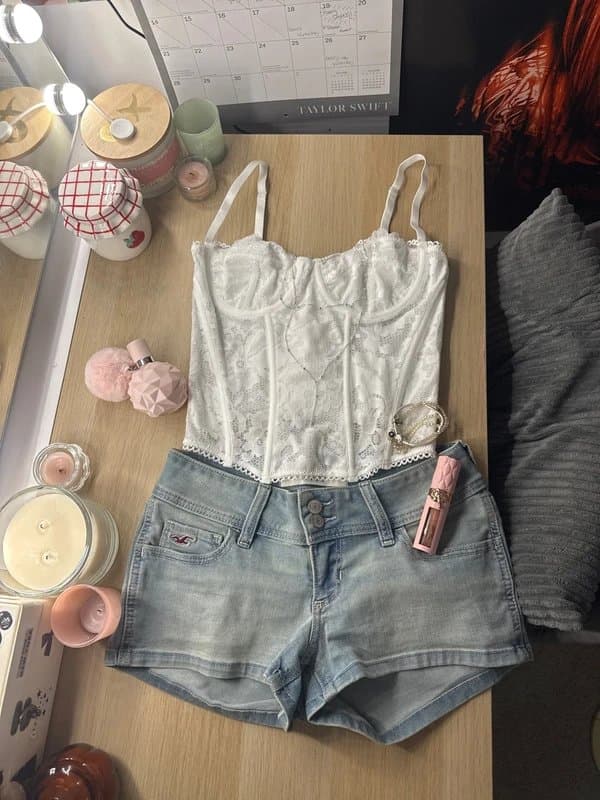 ASOS white corset top