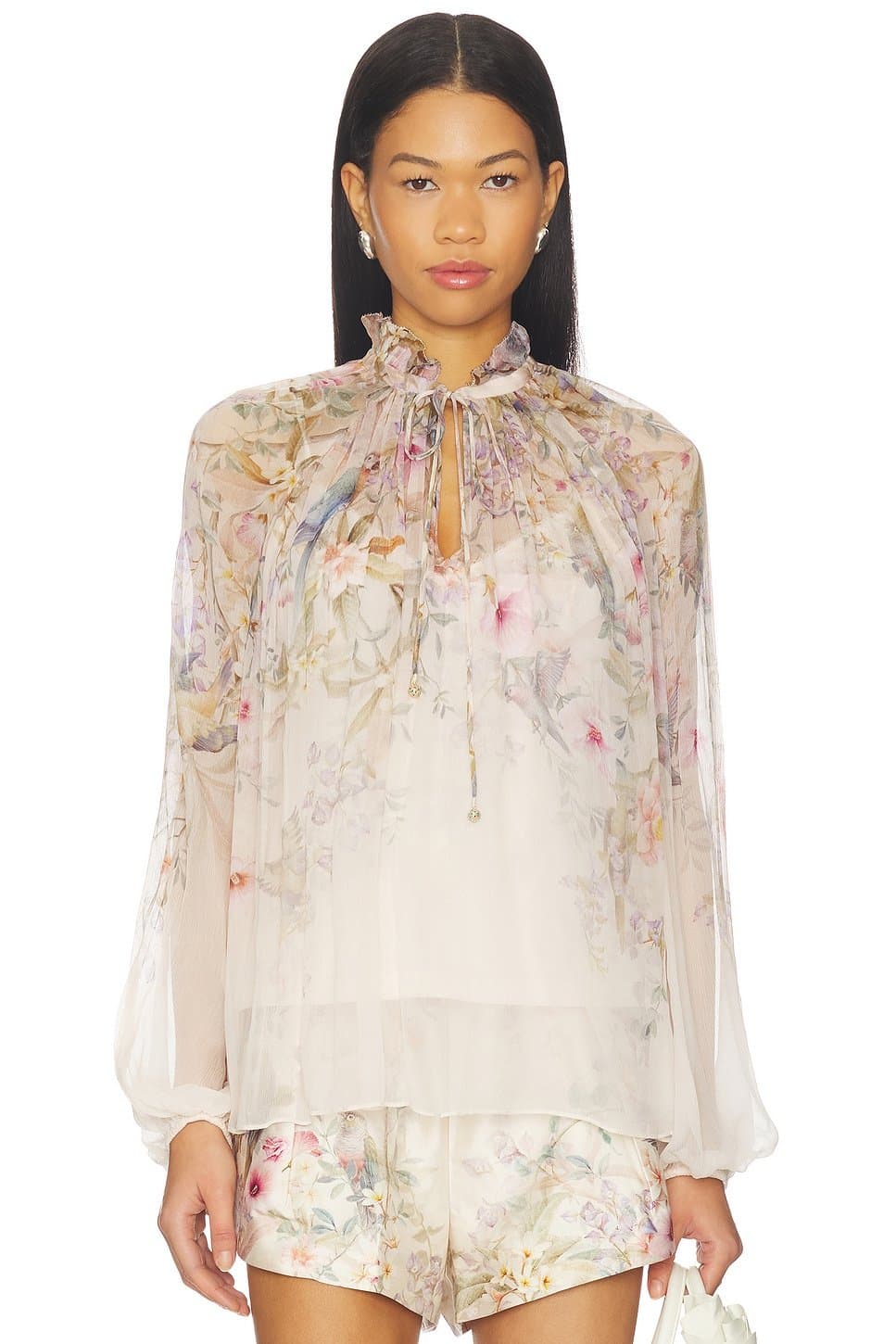 revolve Zimmermann Rebellion Billow Blouse in Cream Aviary
