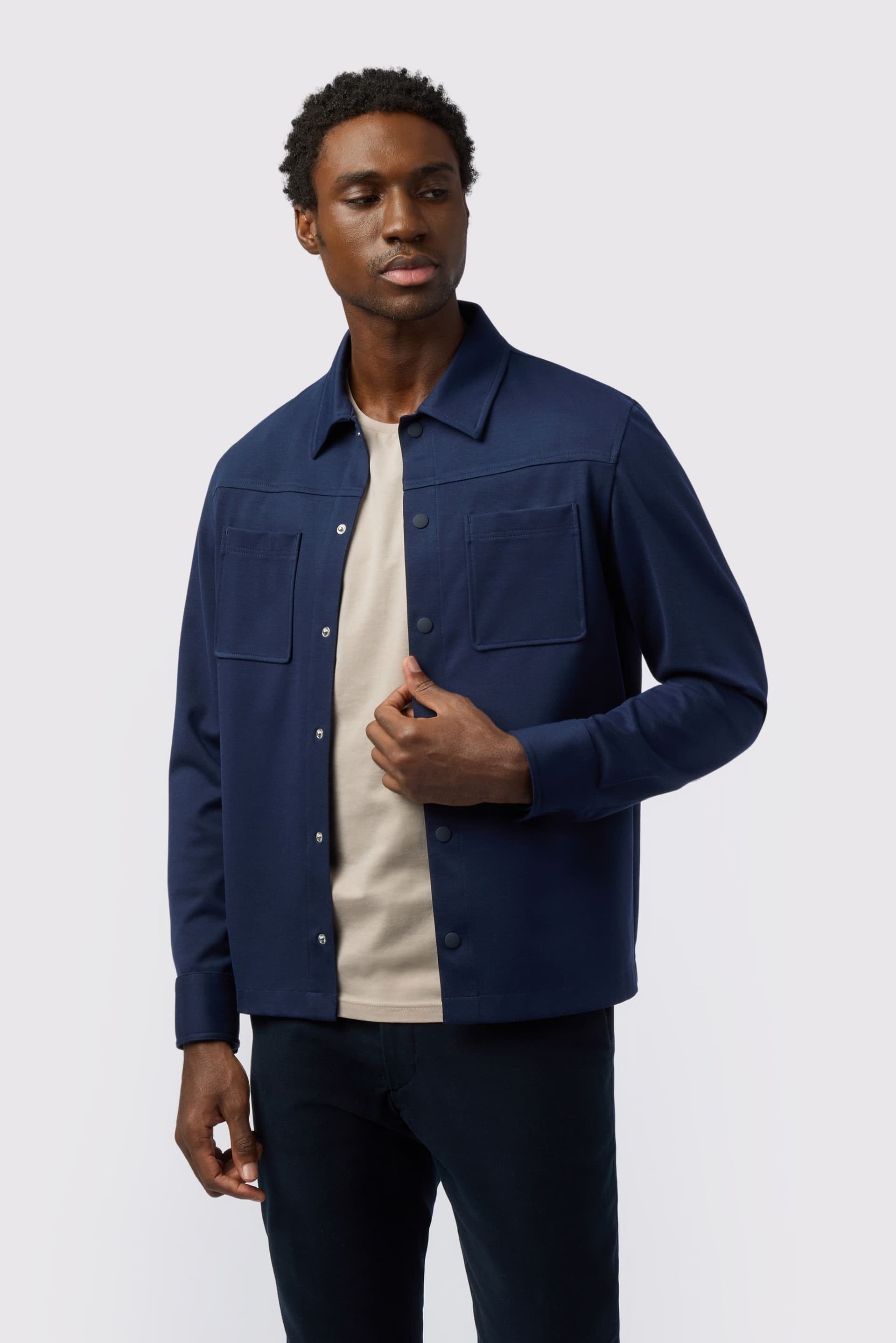 Melka Melka Men's Jersey Overshirt in Navy