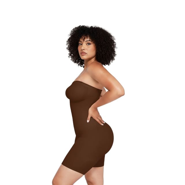 GWB Shapewear GWB Shapewear Women's Brown Sculpt Removable Straps Butt Lift Seamless Shapewear in Dark Brown - 3