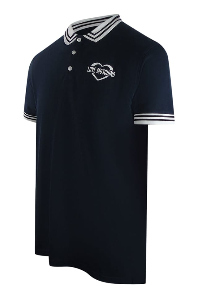 Love Moschino Love Moschino Men's Short Sleeve Polo Shirt in Navy - 3