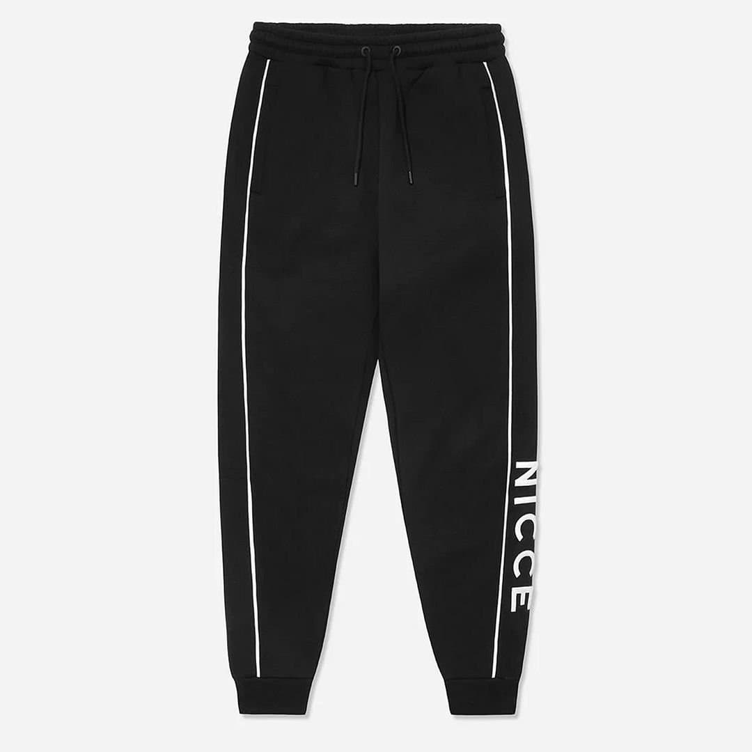 Nicce Nicce Men's Graphic Logo Stretch Waist Black Track Pants