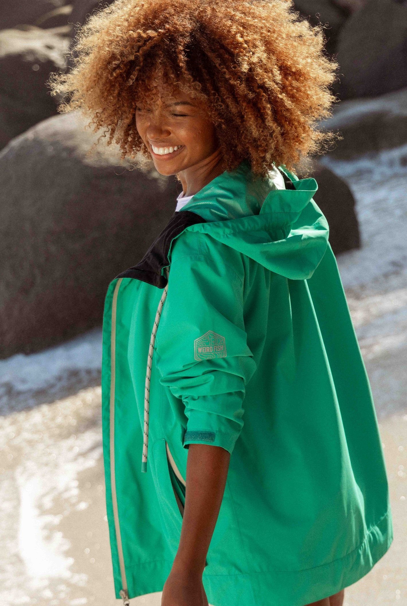 Weird Fish Weird Fish Men's Prescott Waterproof Packable Jacket in Bright Green - 2