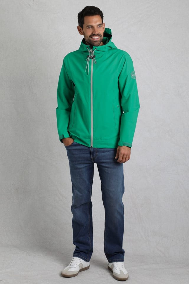 Weird Fish Weird Fish Men's Prescott Waterproof Packable Jacket in Bright Green - 3