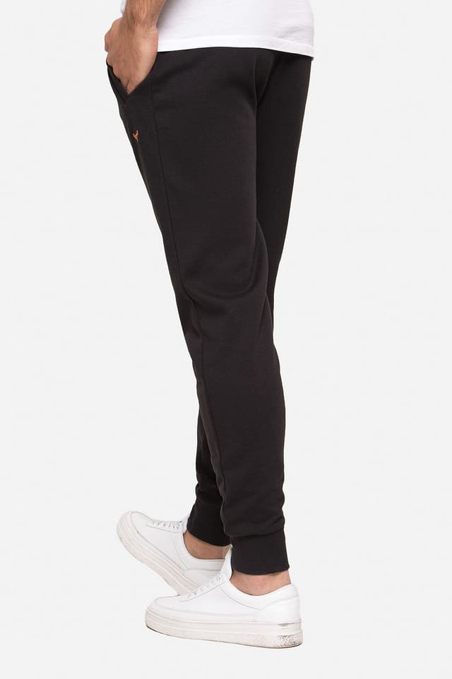 Threadbare Threadbare Men's Cotton Blend 'Trifoliate' Joggers in Black - 2