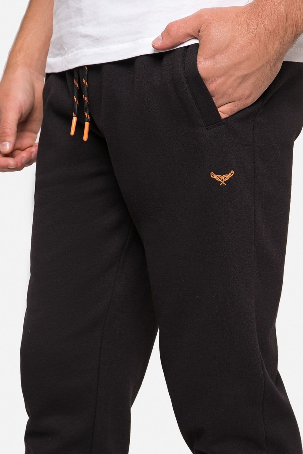 Threadbare Threadbare Men's Cotton Blend 'Trifoliate' Joggers in Black - 4