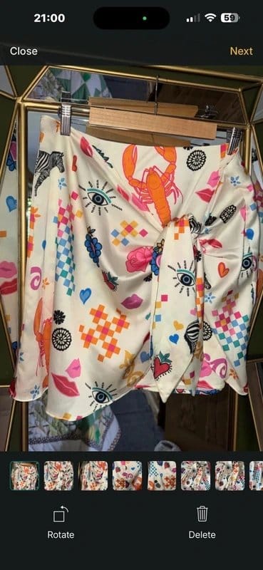 Never Fully Dressed Multi-Coloured Tattoo Motif Mini Skirt