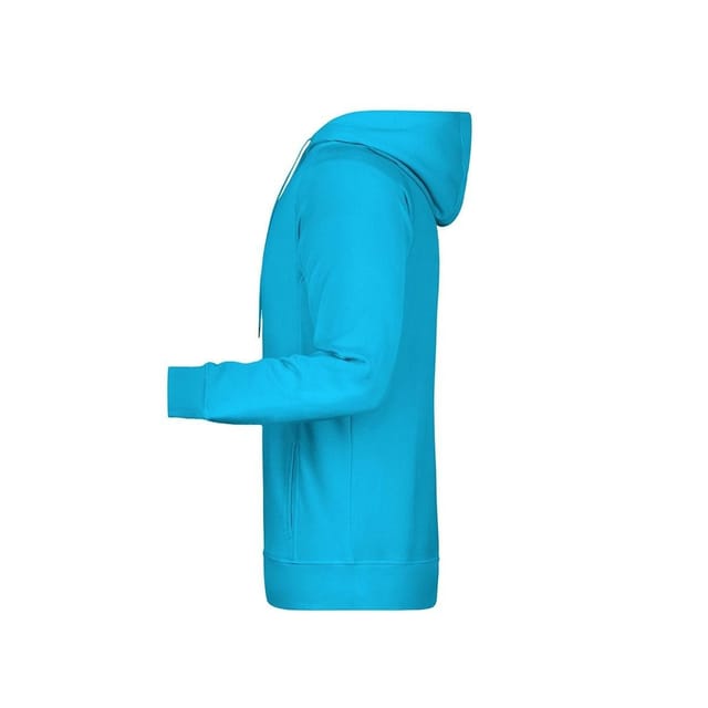James and Nicholson James and Nicholson Men's Plain Hoodie in Turquoise - 3