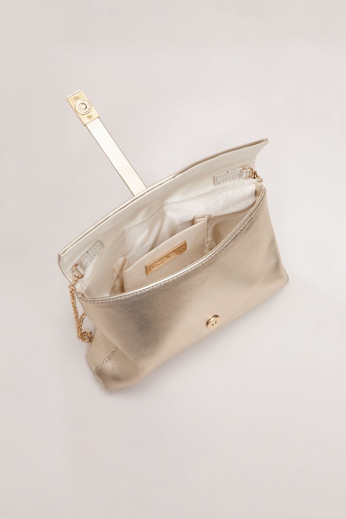 Phase Eight Phase Eight Women's Leather Clutch Bag in Metallic Gold - 4