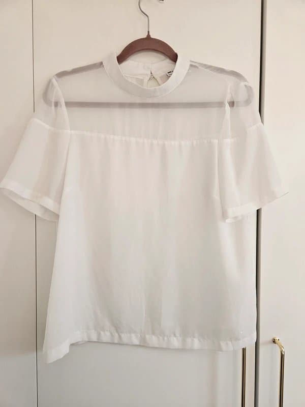 ASOS Asos Design white blouse with sheer panel - size 12