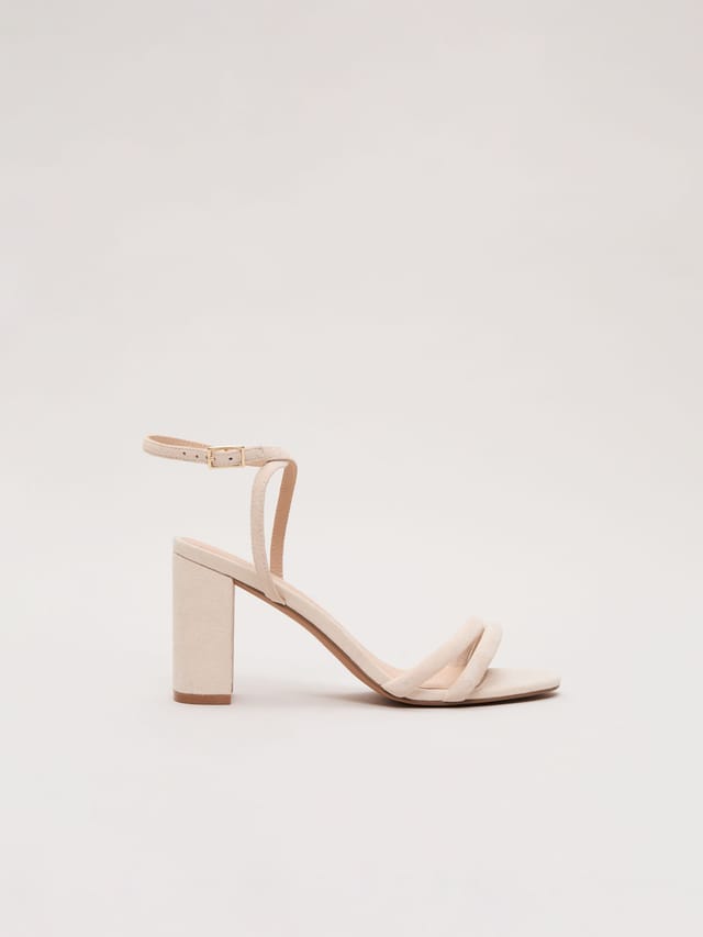Phase Eight Phase Eight Women's Suede Strap Block Heel Sandals in Light Beige - 2