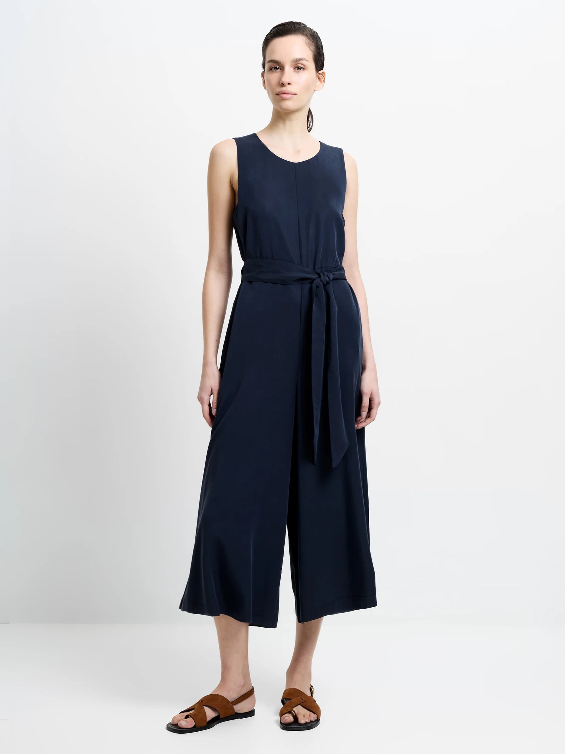 French Connection Drape Jumpsuit Navy