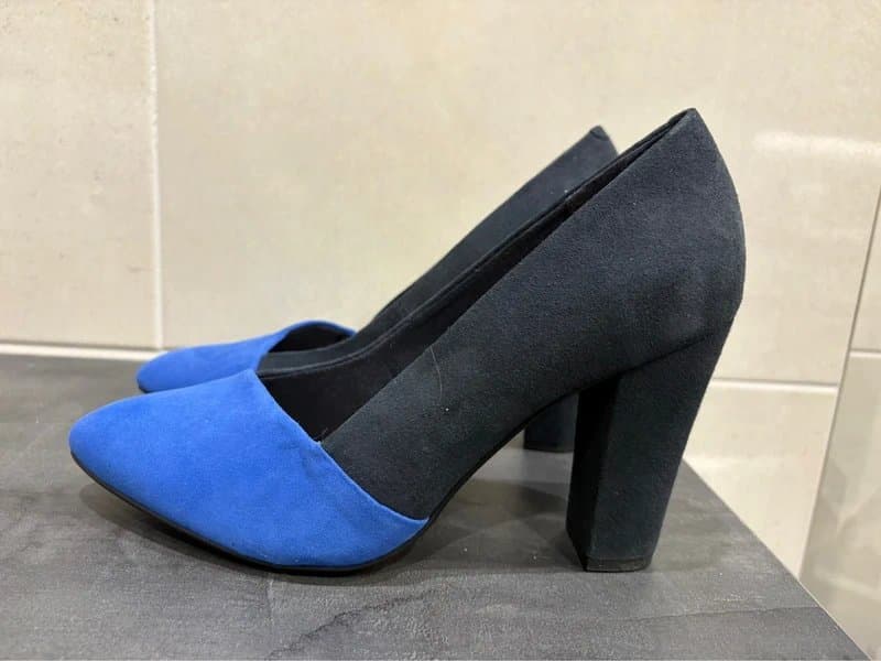 Clarks New Size 8D Clarks Babble Brook Blue Combo Suede High Heel Court Shoes BNWT