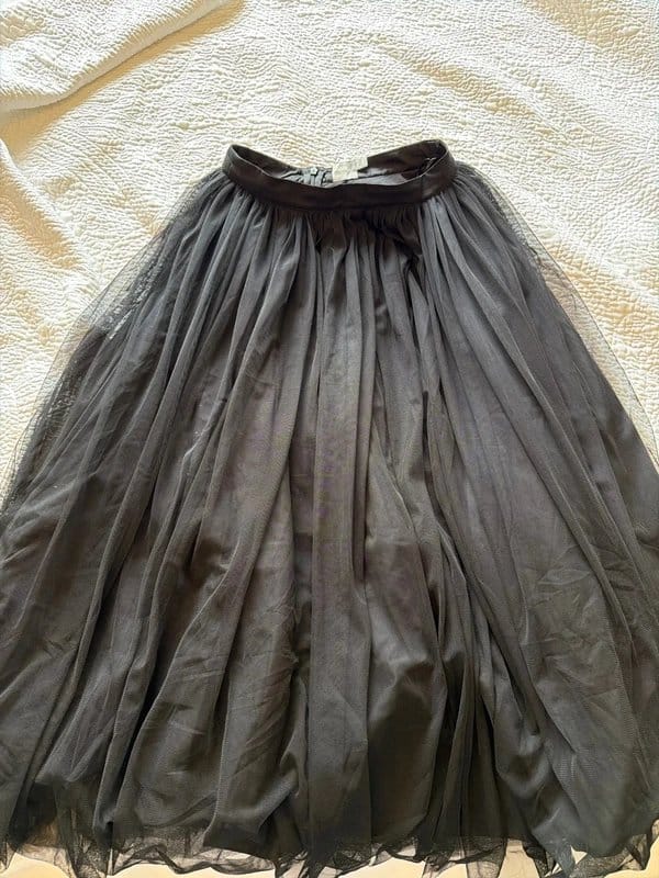 ASOS Black Tulle Midi Skirt Size 8