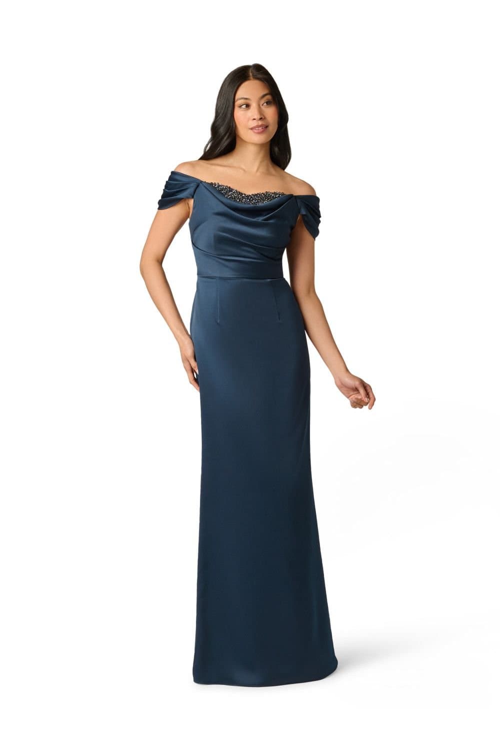 Adrianna Papell Adrianna Papell Women's Layered Bodice Gown in Navy