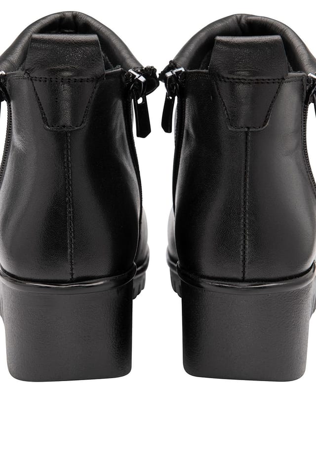 Lotus Lotus Women's 'Cordelia' Leather Wedge Ankle Boots in Black - 3