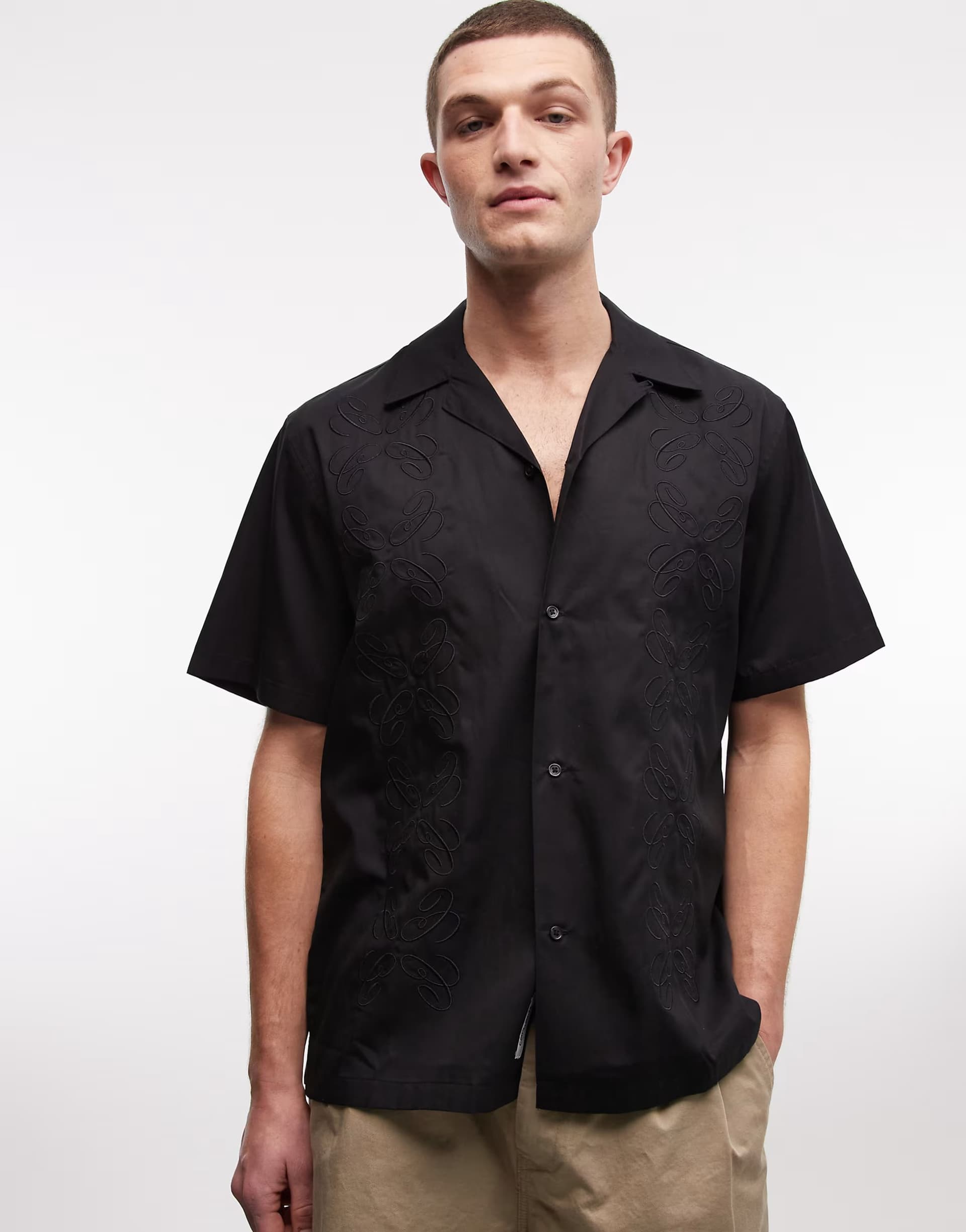 ASOS Carhartt WIP signet printed shirt in black