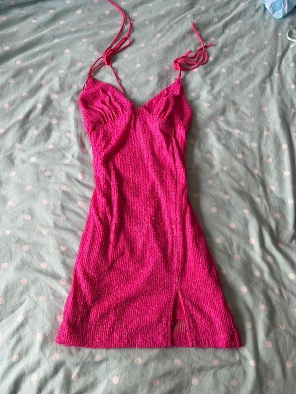 Topshop Y2k style hot pink sequin dress 💖