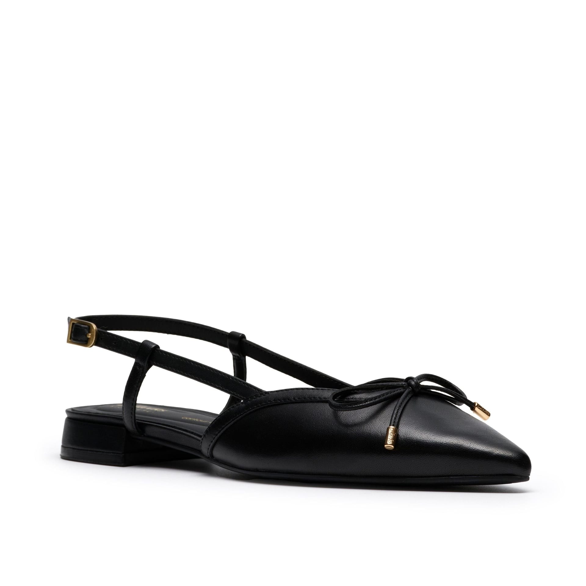 Clarks Clarks Women's Sensa15 Bow Black Leather Ballet Pumps, Sling Back - 4