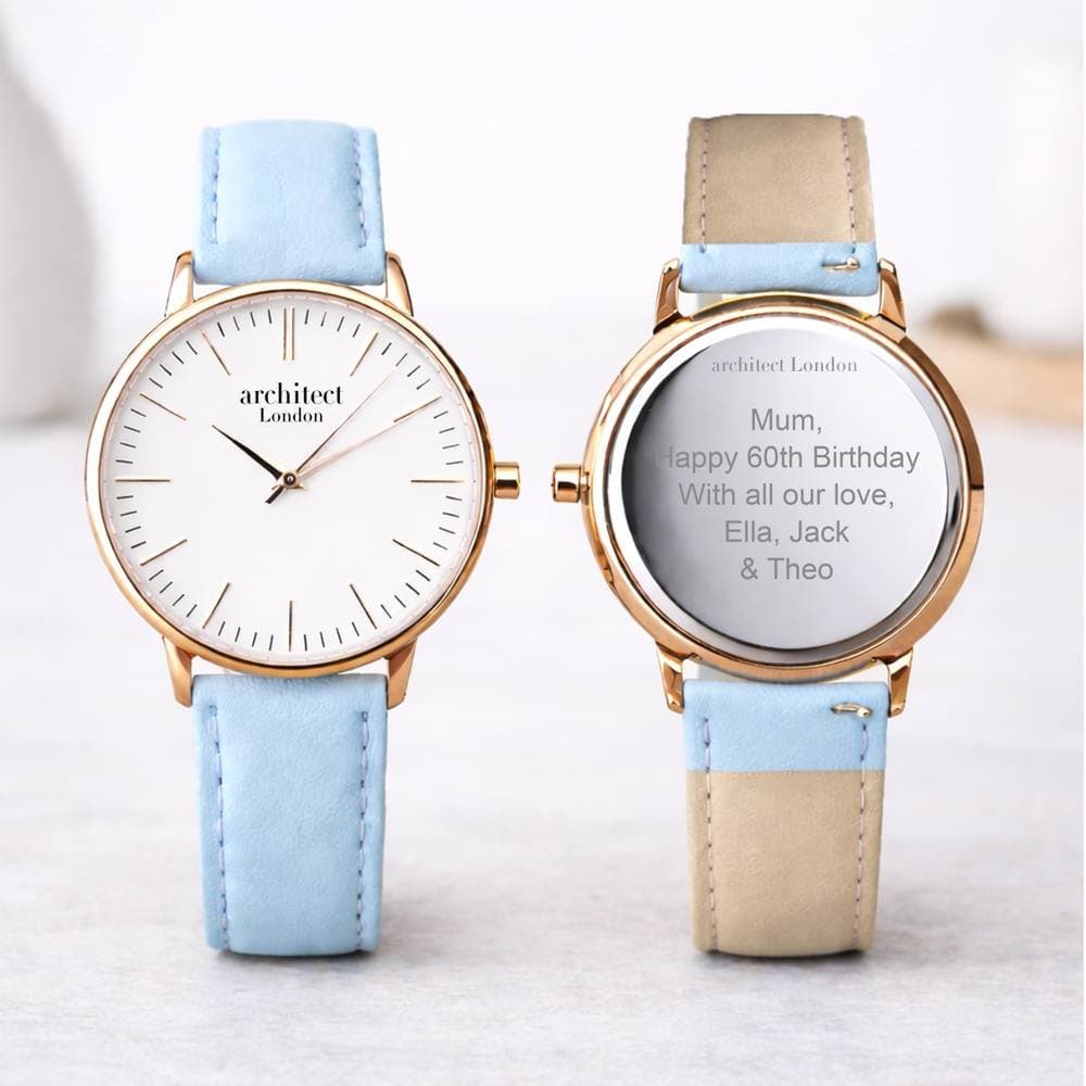 Wear We Met Wear We Met Women's Personalised Blanc Watch Rose Gold Bezel - Engraved