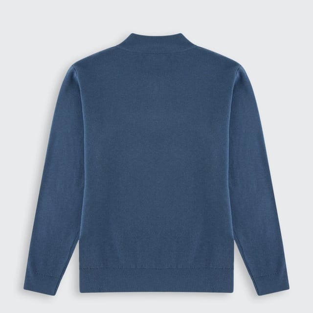 Walker & Hunt Walker & Hunt Men's Huxley Quarter Zip in Dark Blue - 2
