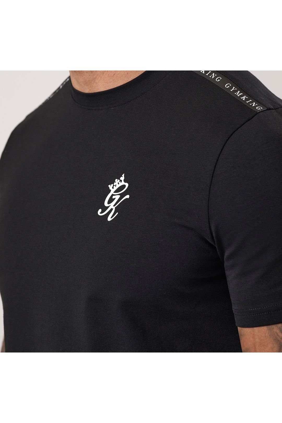 Gym King GYM KING Men's Linear Taped Tee Black - 2