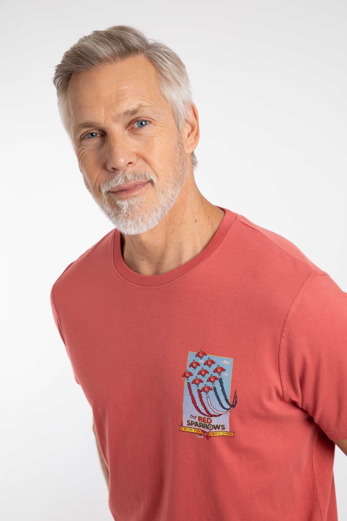 Weird Fish Weird Fish Men's Red Sparrows Artist T-Shirt in Light Red
