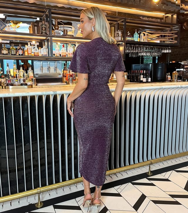 AX Paris Women's Dark Purple Sparkle Wrap Midi Dress AX Paris New Look - 3