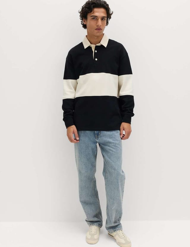 Marks & Spencer M&S Cotton Rich Pique Rugby Shirt Black - 2