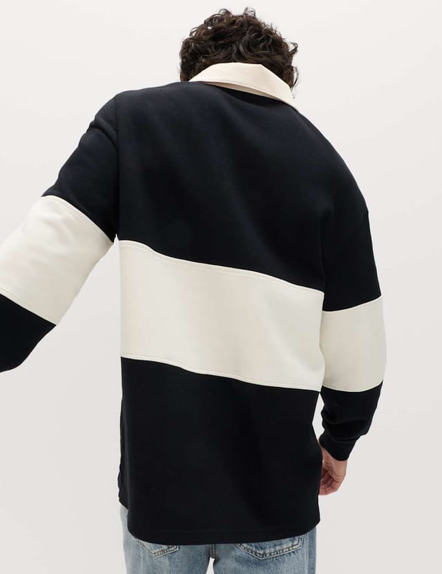 Marks & Spencer M&S Cotton Rich Pique Rugby Shirt Black - 3