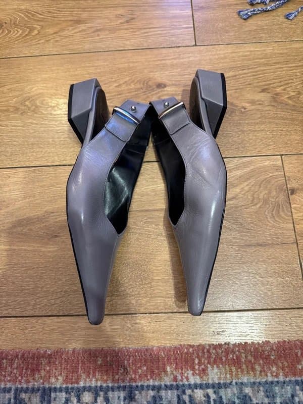 ASOS Design Leather pointed slingbacks 5
