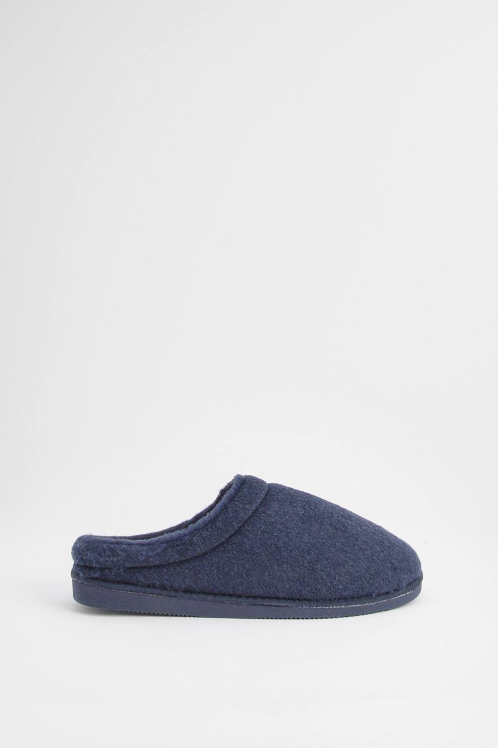 Maine Maine Men's Navy Faux Fur Lined Mule Slippers - 2