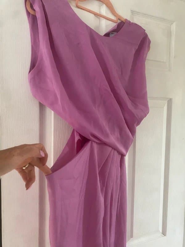 ASOS Design Beautiful pink silk effect dress