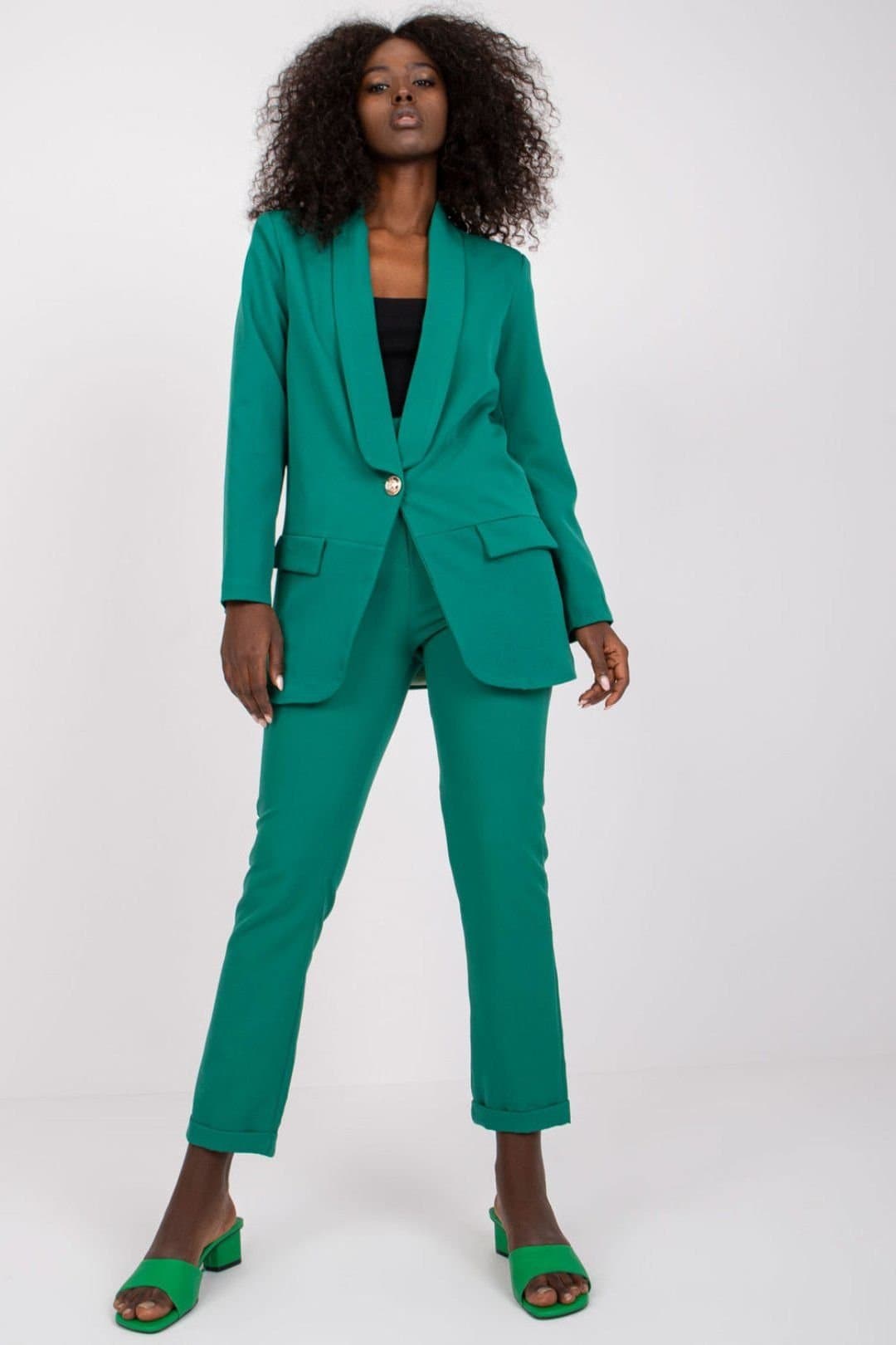Love Lace Love Lace Women's Italy Classic Lined Button Front Jacket in Green