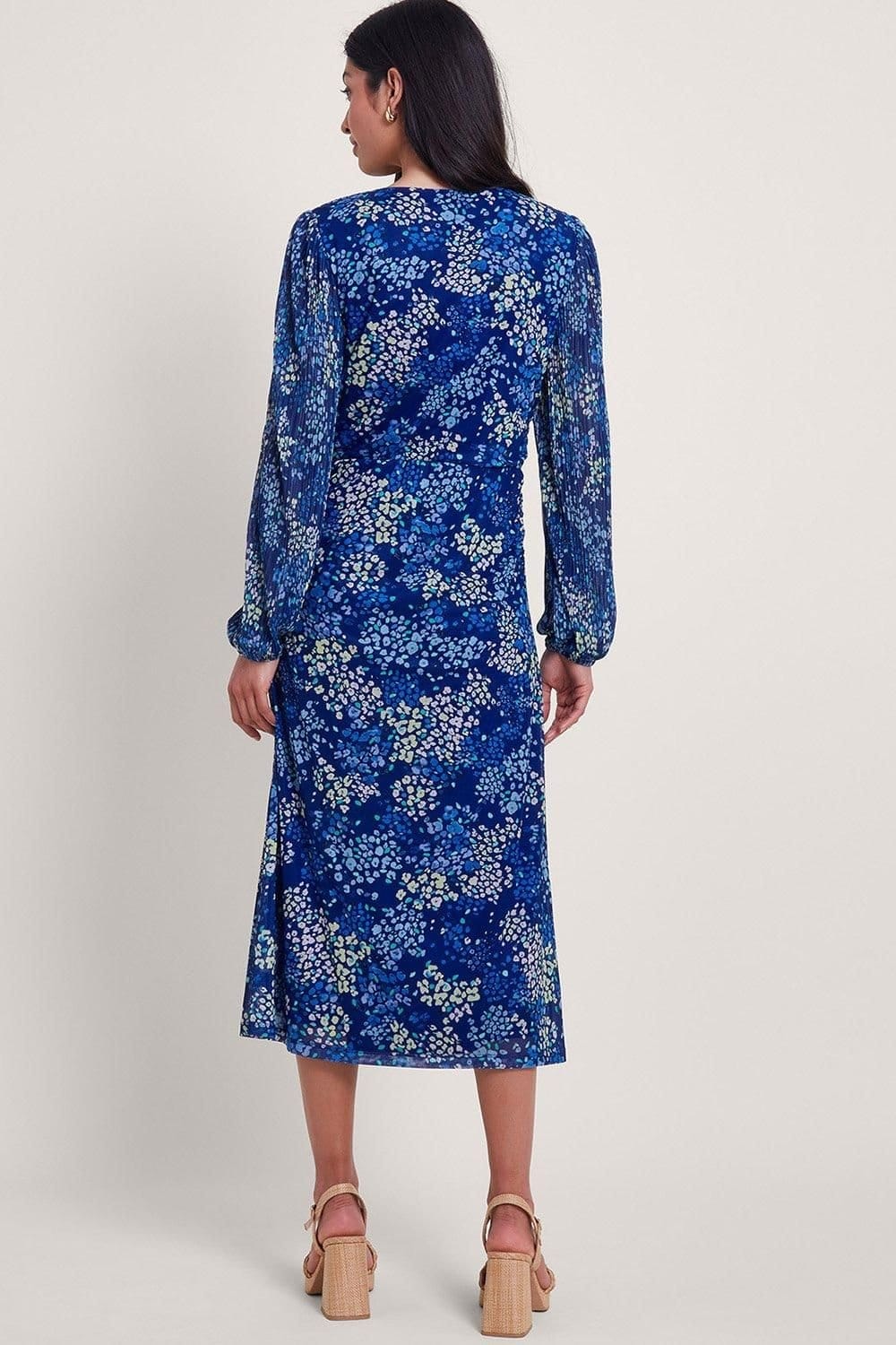 Monsoon Monsoon Women's Micola Print Mesh Dress in Blue - 4