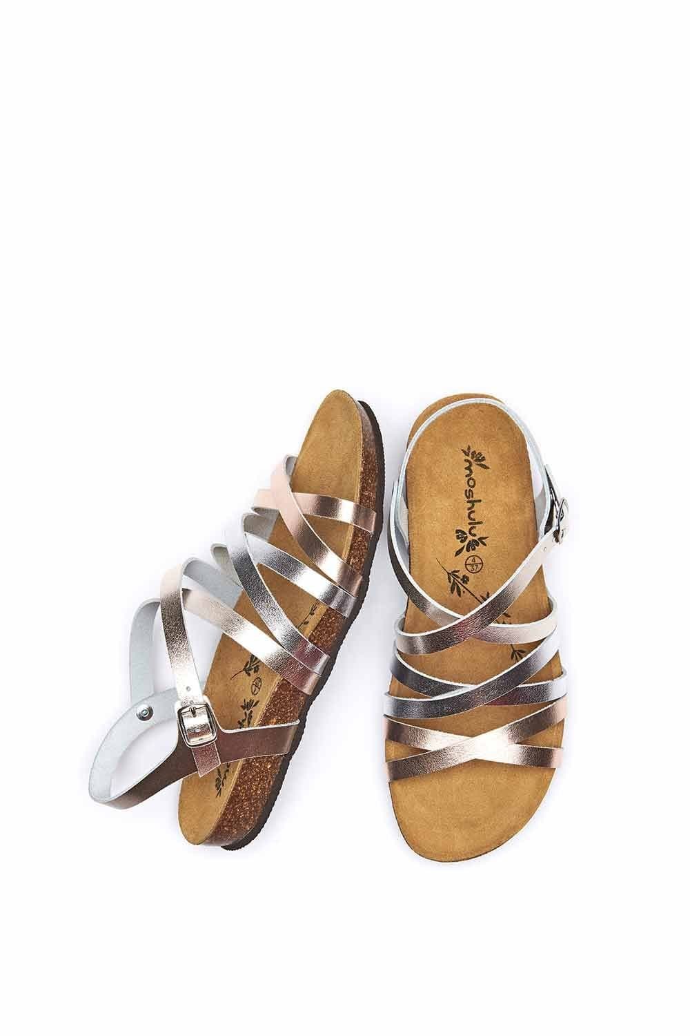 Moshulu Moshulu Women's 'Ginger Ale' Metallic Strappy Sandals
