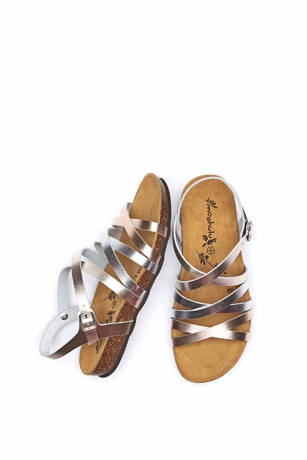 Moshulu Moshulu Women's 'Ginger Ale' Strappy Cork Footbed Sandals in Metallics - 2