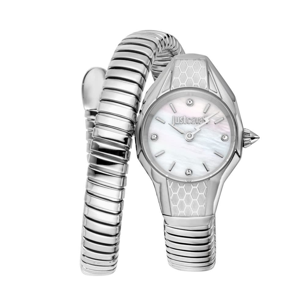 Just Cavalli Just Cavalli Women's Snake 316L Stainless Steel Silver Diamond Watch